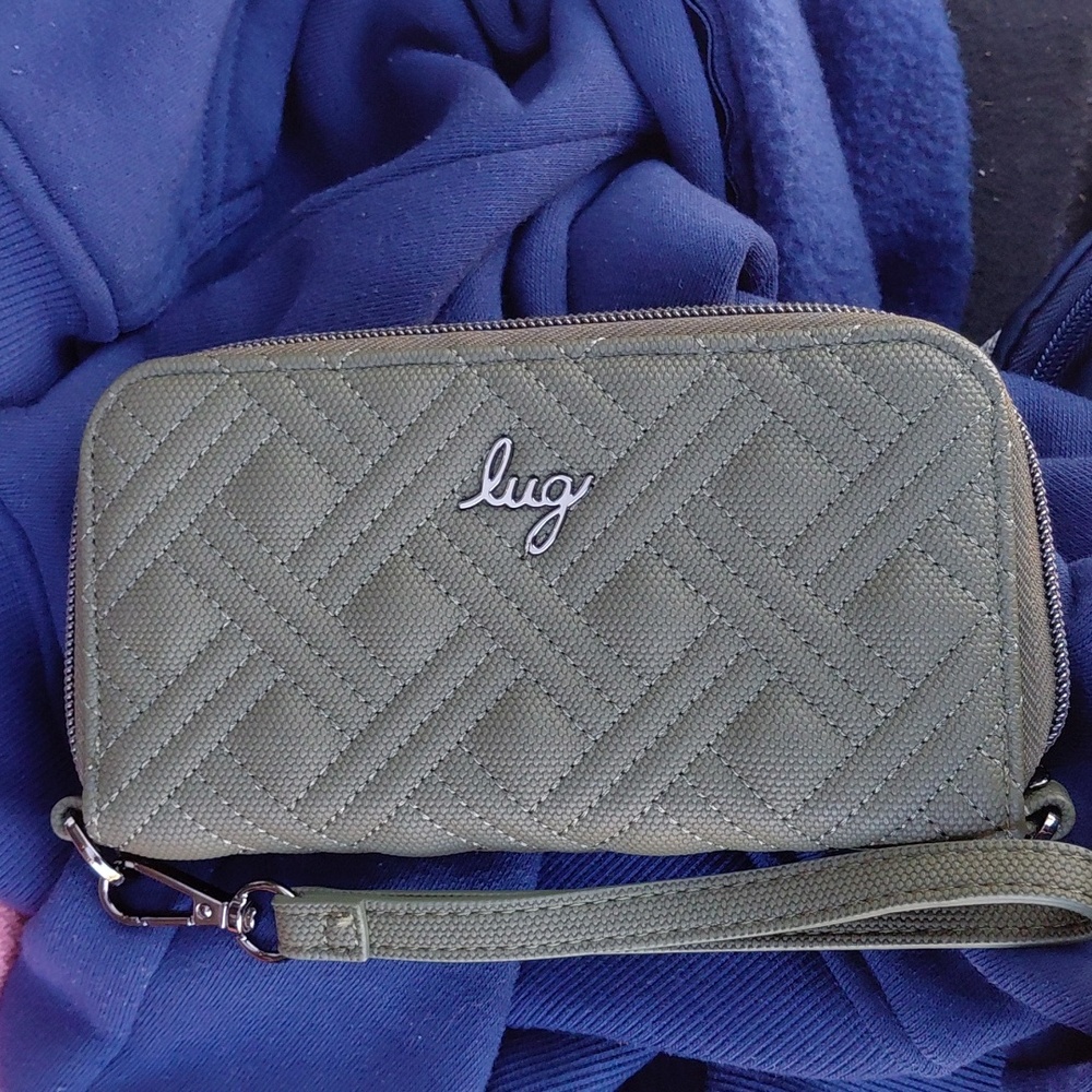 Lug Sage Green Wristlet Clutch